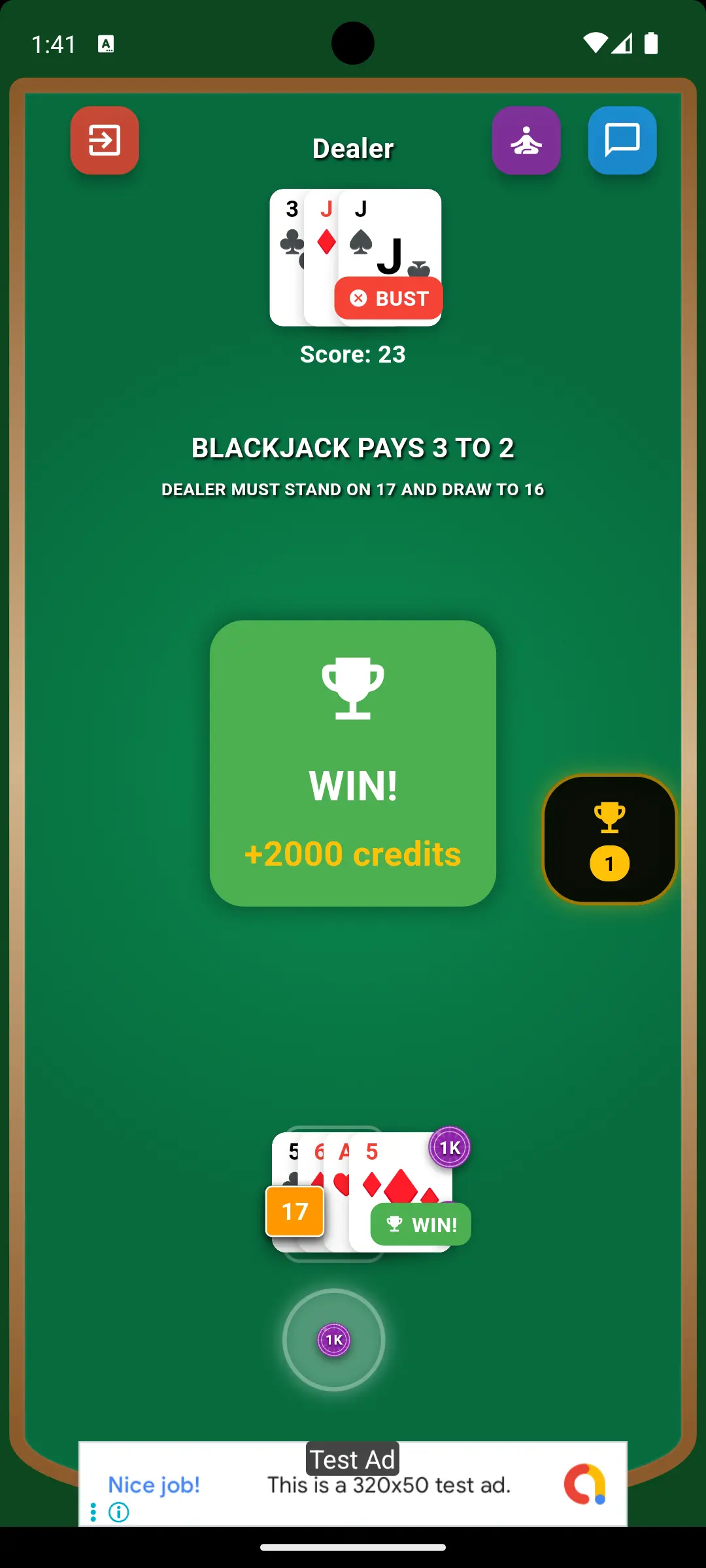 BlackJack Kazanç Anı